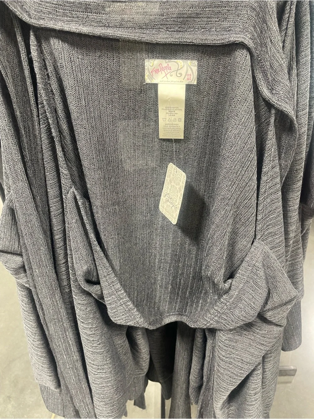 NWT Free People Sol Scarf Bolero/ Charcoal/ Medium